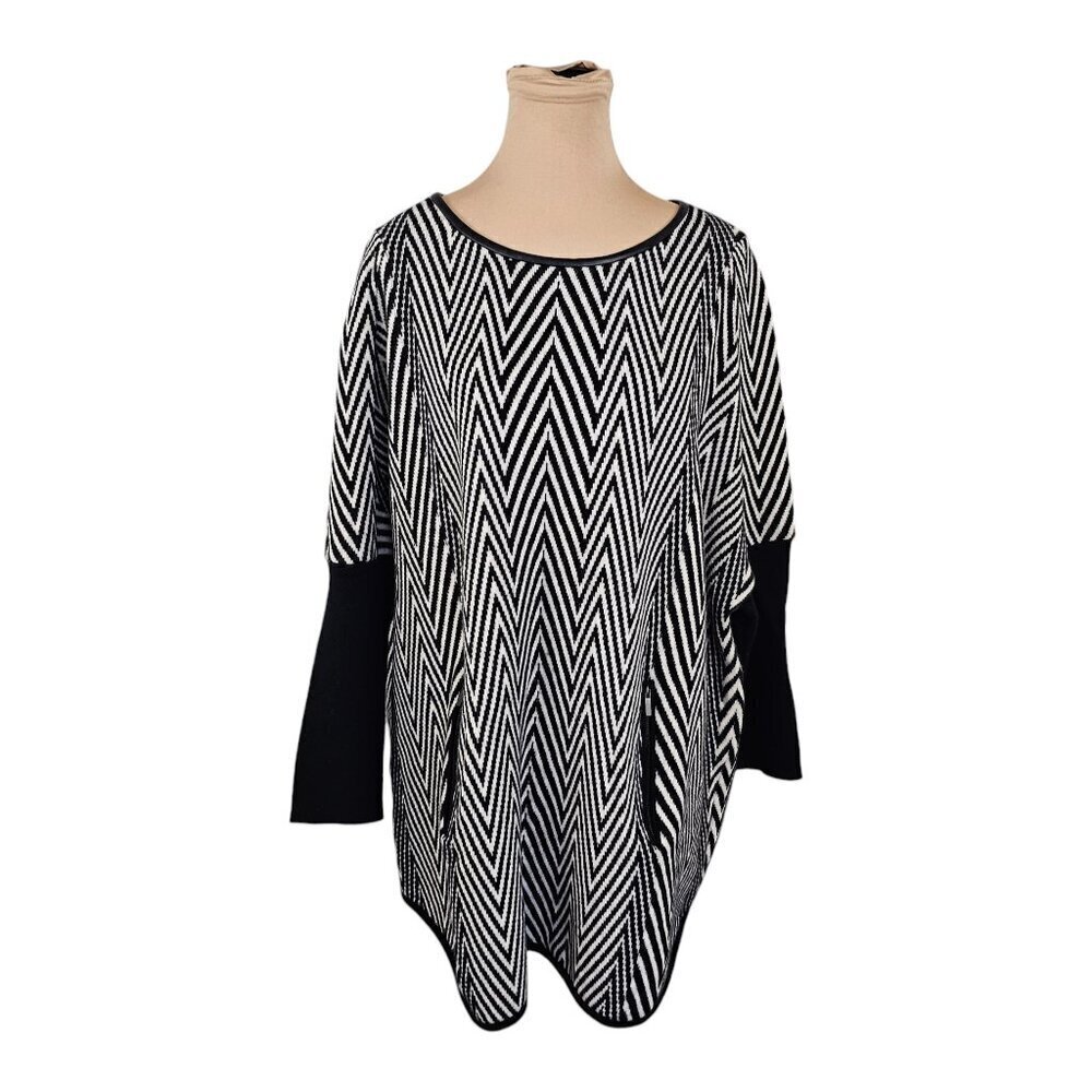 Nordstrom Collection 100% Cashmere Striped Front Pocket Sweater Sz M